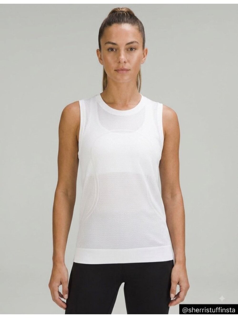 Lululemon Swiftly Breathe Muscle Tank Top Sleeveless White Seamless Shirt 10